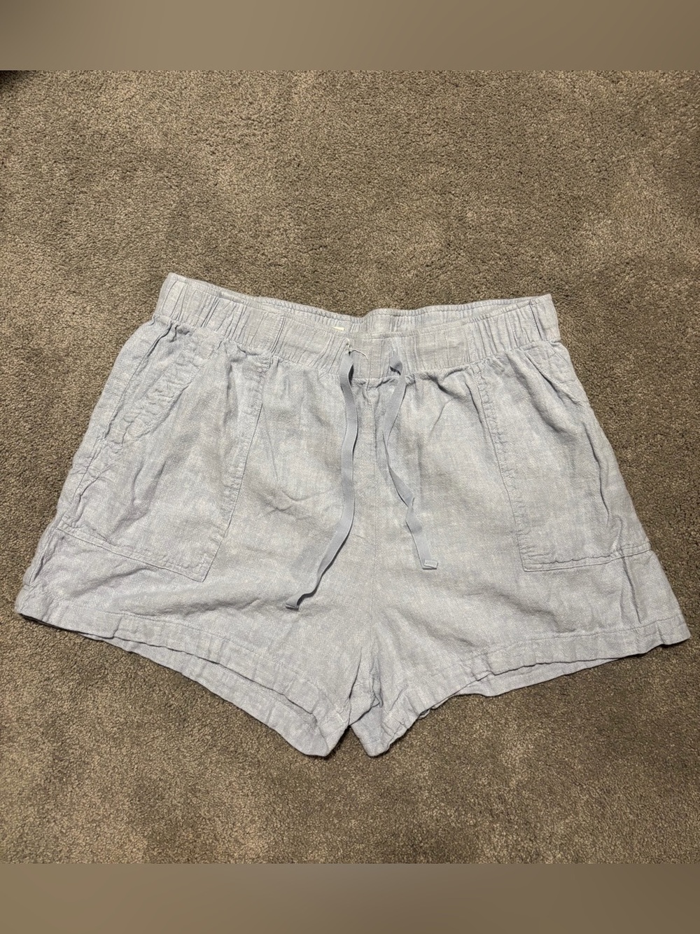 Lucky Brand Light Blue Women's Drawstring Linen-Blend Shorts